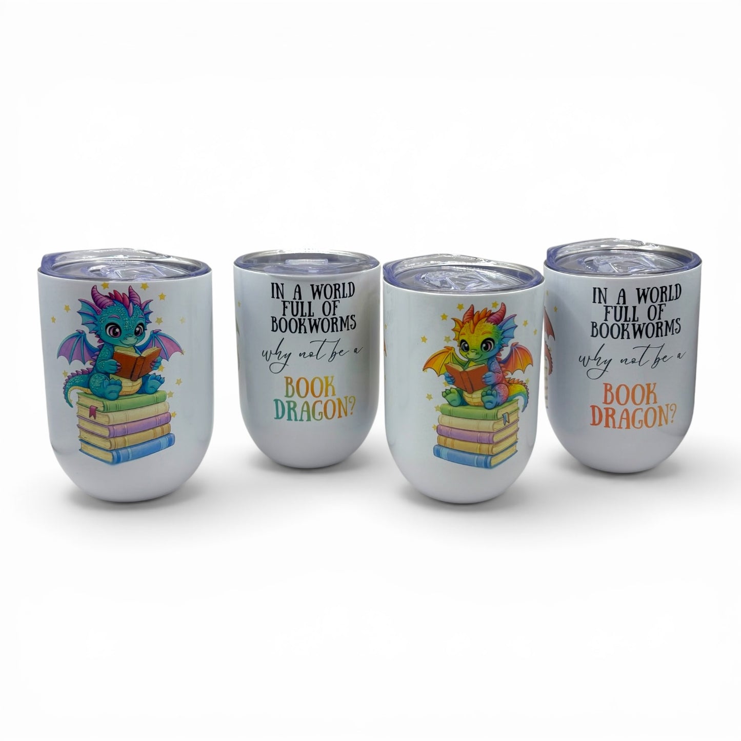 Book Dragon 12oz Stainless Steel Tumbler