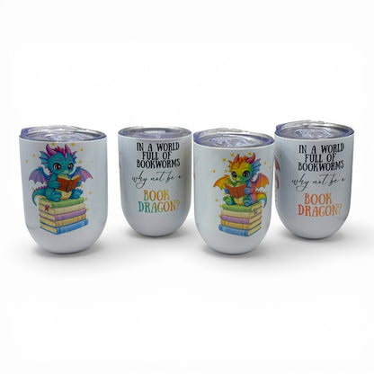 Book Dragon 12oz Stainless Steel Tumbler