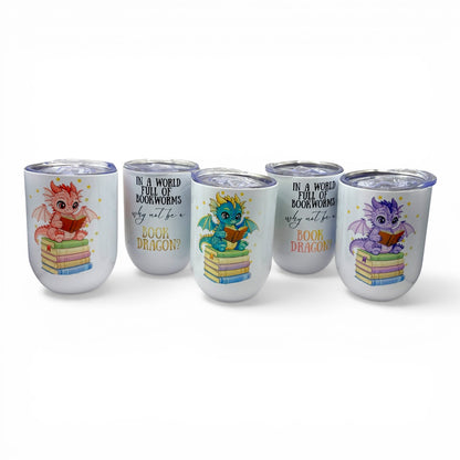 Book Dragon 12oz Stainless Steel Tumbler