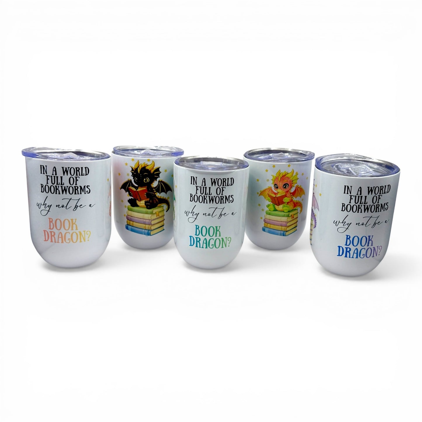 Book Dragon 12oz Stainless Steel Tumbler