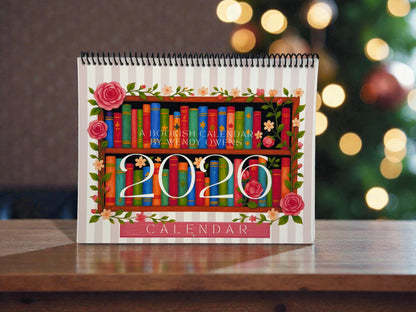 2026 Book Lovers Calendar – Art by Wendy Owens | 8.5x11 | Premium Photo Paper | Monthly Reading Log