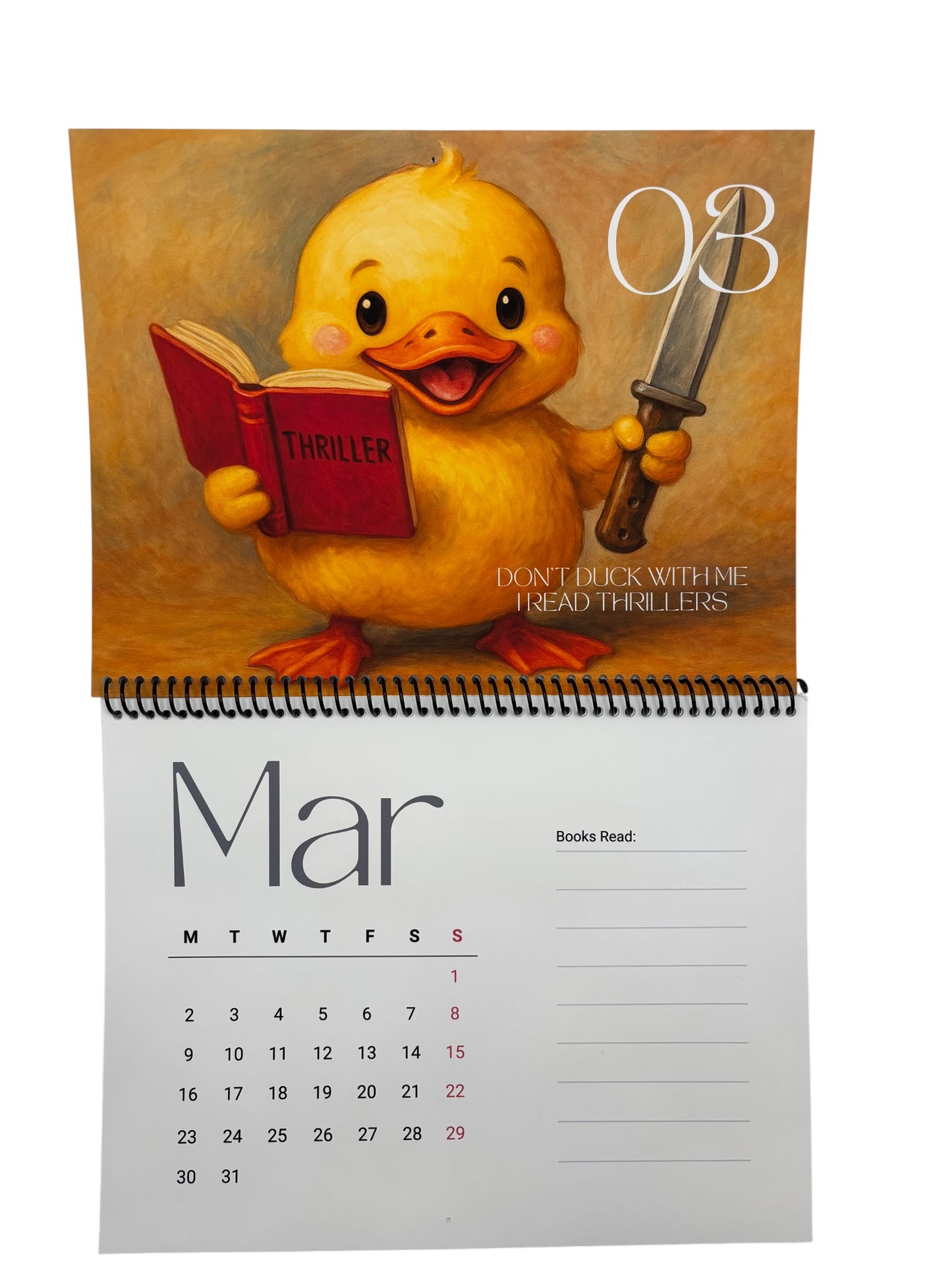 2026 Book Lovers Calendar – Art by Wendy Owens | 8.5x11 | Premium Photo Paper | Monthly Reading Log