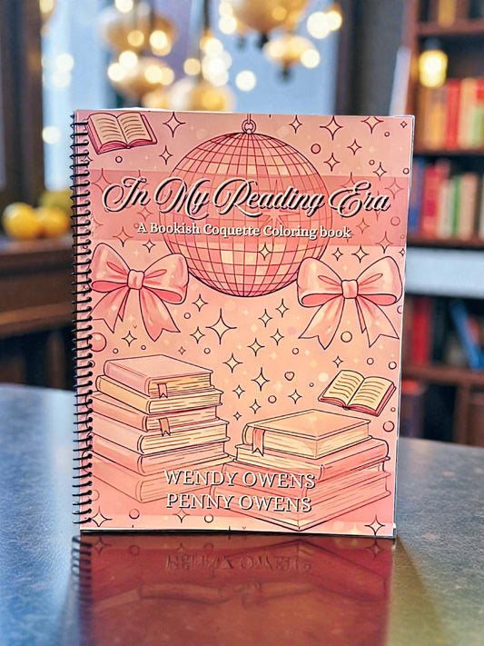 PRE-ORDER with reduced early bird pricing: In My Bookish Era Coquette Coloring Book.