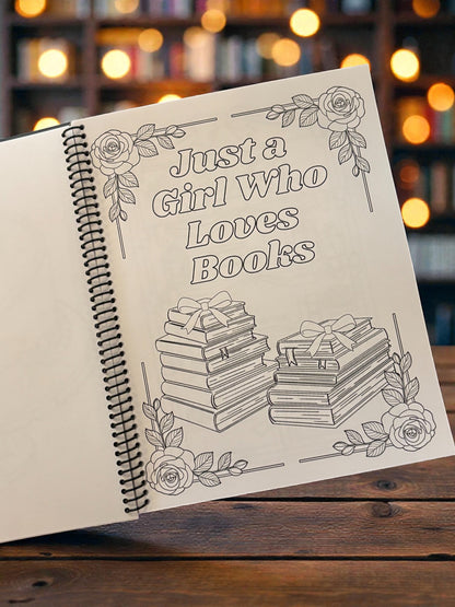 PRE-ORDER with reduced early bird pricing: In My Bookish Era Coquette Coloring Book.