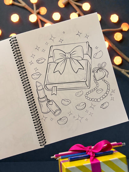 PRE-ORDER with reduced early bird pricing: In My Bookish Era Coquette Coloring Book.