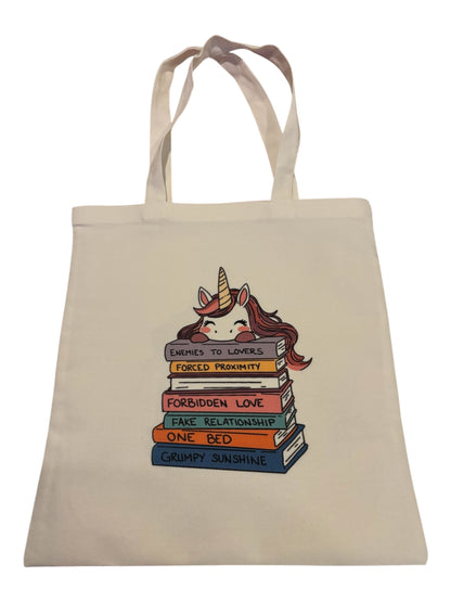 Small canvas Tote featuring double sided original print of a Wendy Owens Design