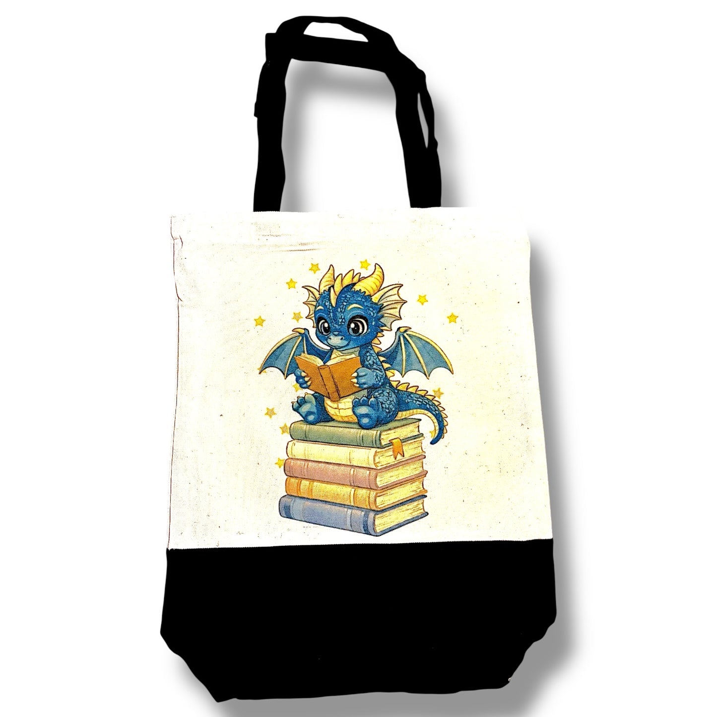 Book Dragon Canvas Totes - multiple options! Black bottom or color tote