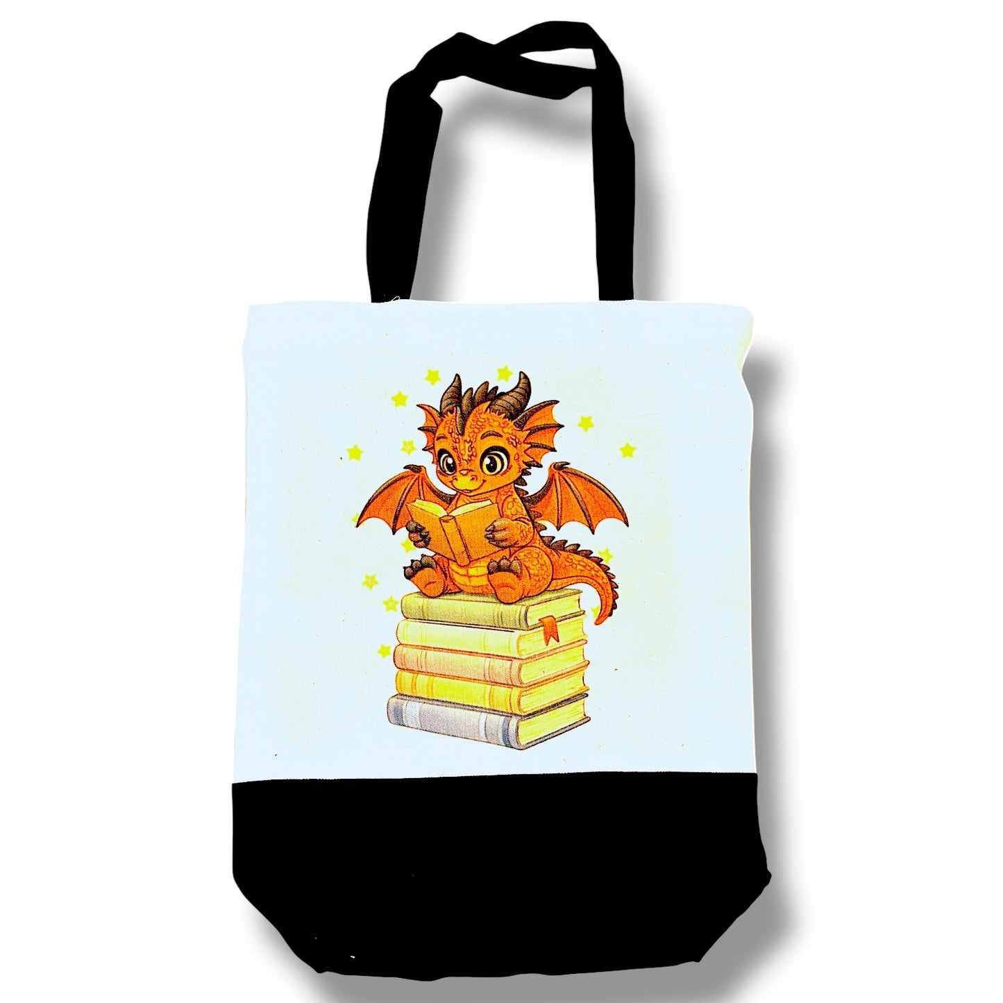 Book Dragon Canvas Totes - multiple options! Black bottom or color tote
