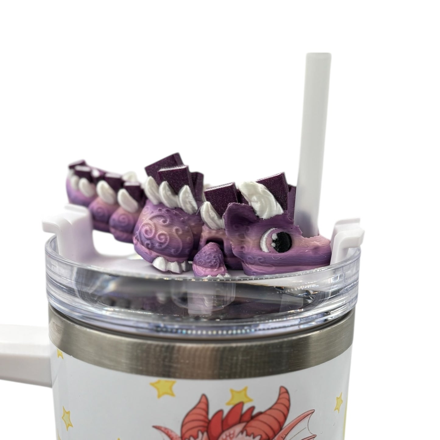 Book Dragons Articulated 3D Printed Sip Sidekicks for Tumblers