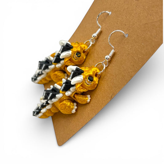 Book Dragon Articulated 3D Printed Earrings