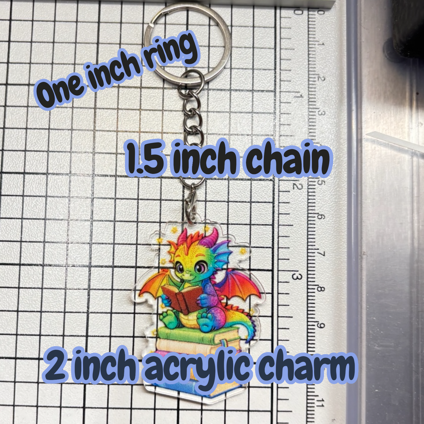 Book Dragon Keychain