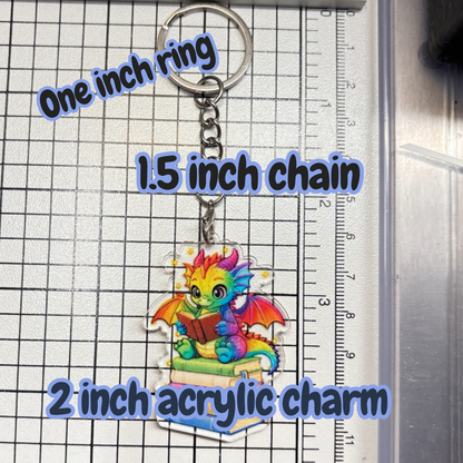 Book Dragon Keychain