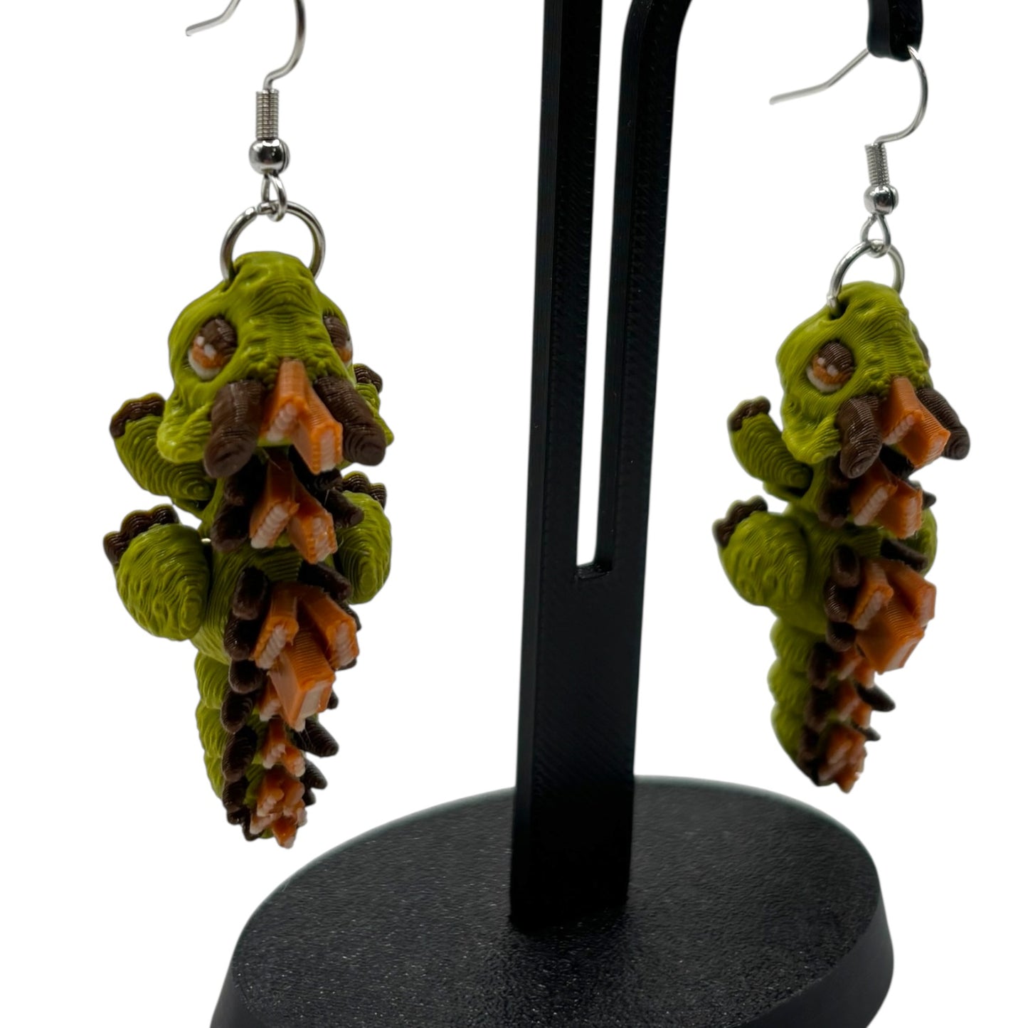 Book Dragon Articulated 3D Printed Earrings