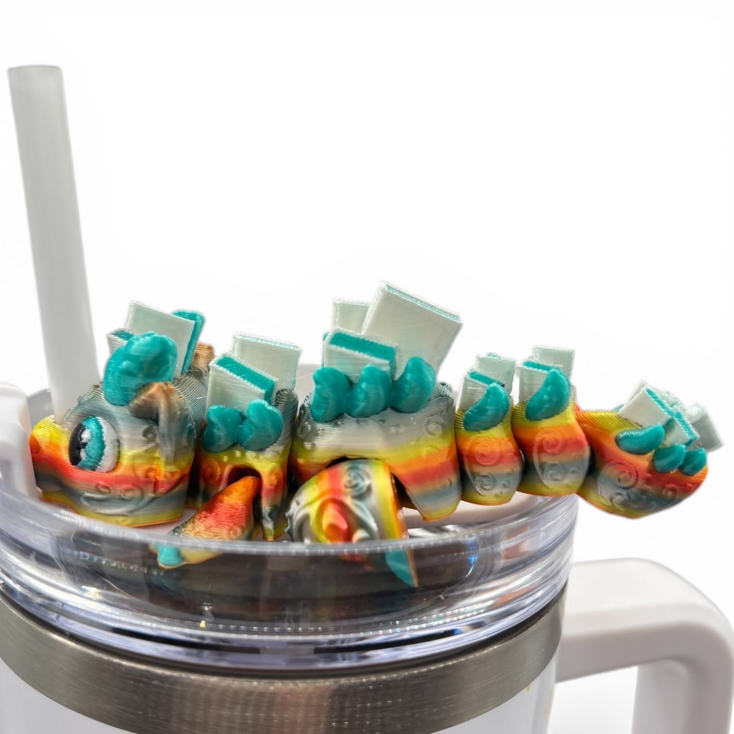 Book Dragons Articulated 3D Printed Sip Sidekicks for Tumblers