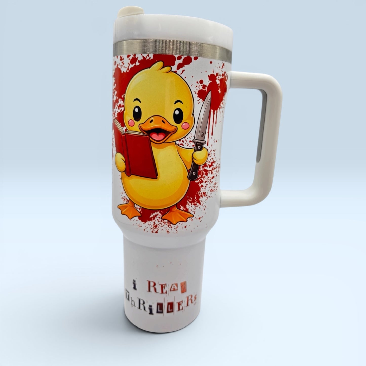 40oz Sublimated Tumbler | Bookish Stainless Steel Cup with Handle