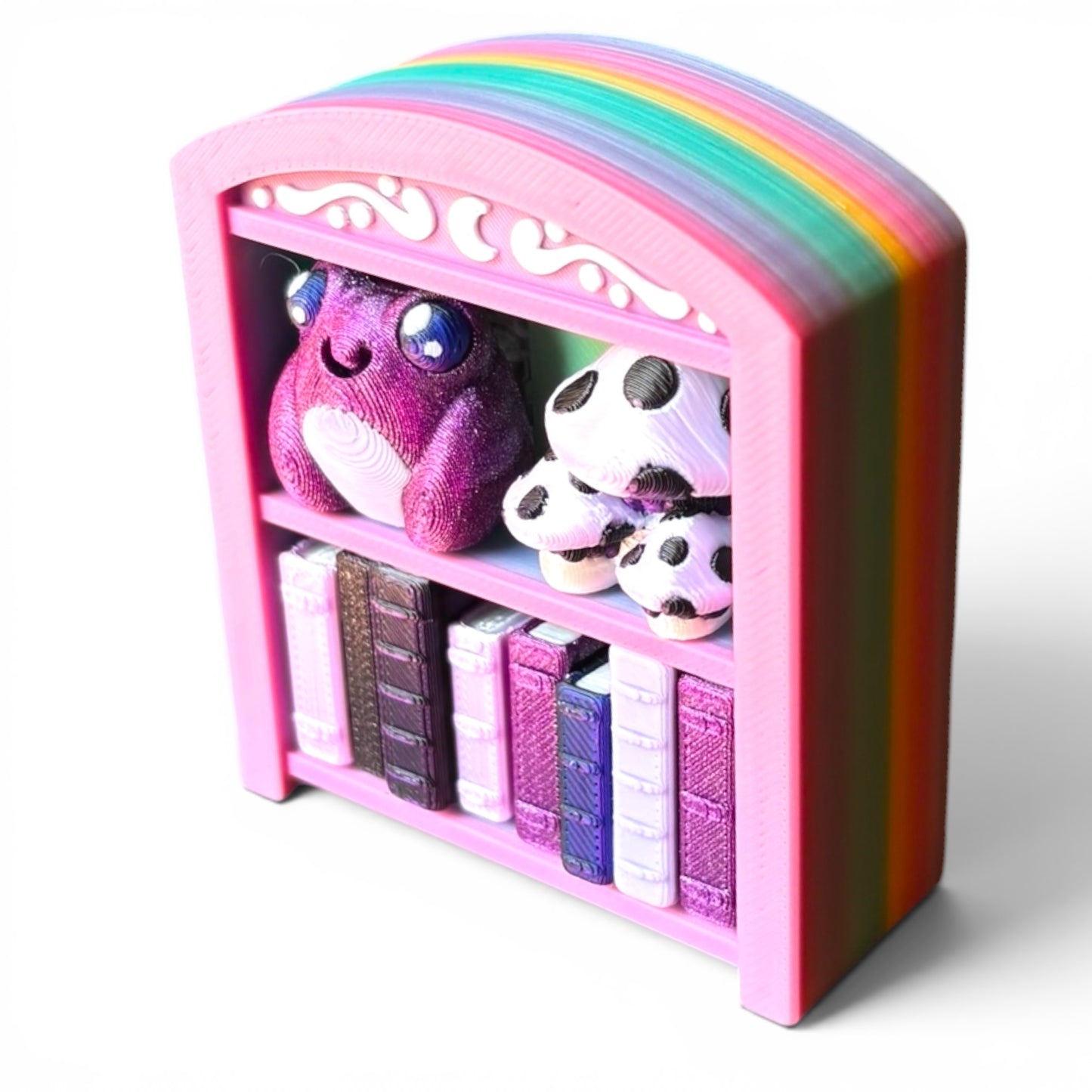 Traditional Bookcase Clicker — Mini 3D Printed Fidget Bookshelf