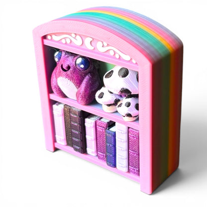 Traditional Bookcase Clicker — Mini 3D Printed Fidget Bookshelf