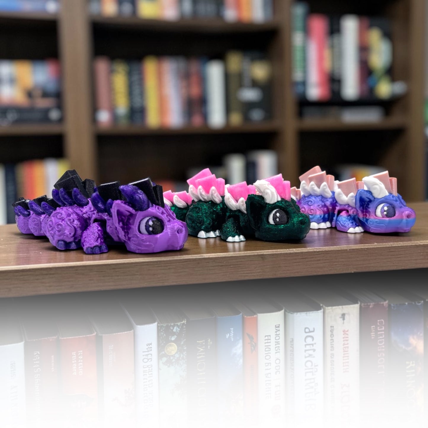 Book Dragons Articulated 3D Printed Fidgets