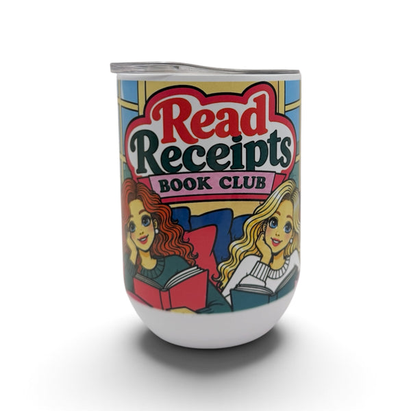 Read Receipts Book Club 12 oz Stainless Steel Wine Tumbler
