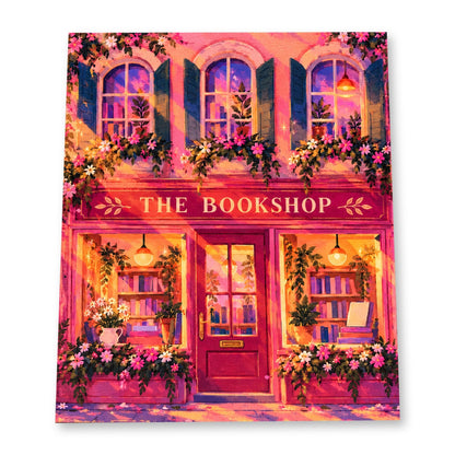 Pink Bookshop 8x10 matte paper art print on white background