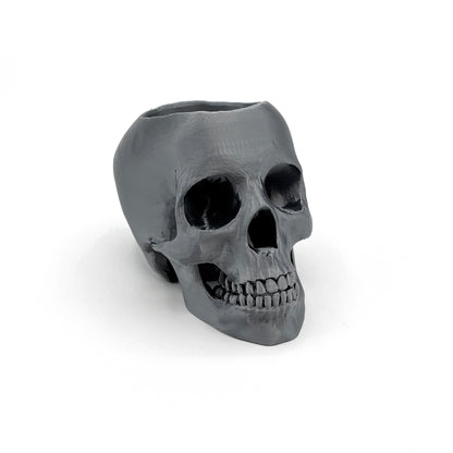 3D Printed Skull Pen Holder – Bookish Decor for Desk or Vanity | Fantasy-Inspired Organizer