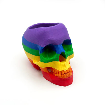 3D Printed Skull Pen Holder – Bookish Decor for Desk or Vanity | Fantasy-Inspired Organizer