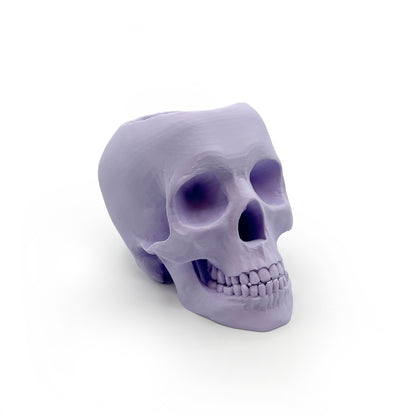 3D Printed Skull Pen Holder – Bookish Decor for Desk or Vanity | Fantasy-Inspired Organizer