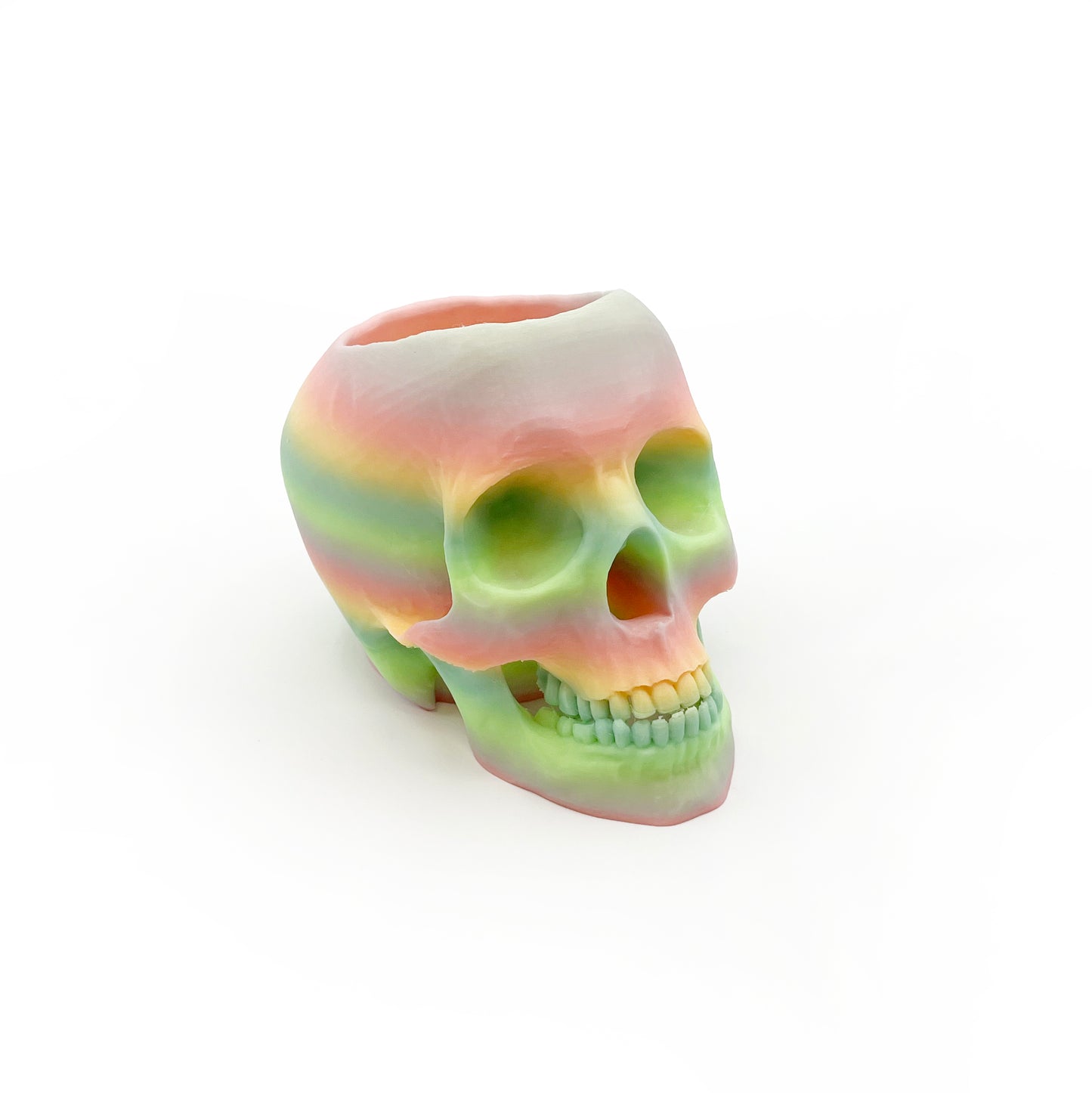 3D Printed Skull Pen Holder – Bookish Decor for Desk or Vanity | Fantasy-Inspired Organizer
