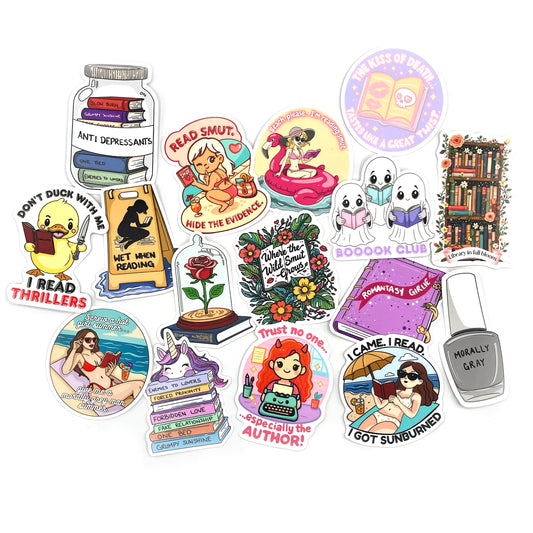Bookish Vinyl Stickers – 3 Inch Waterproof Decals for Readers, Romantasy Fans, and Book Lovers | Bundle & Individual Options