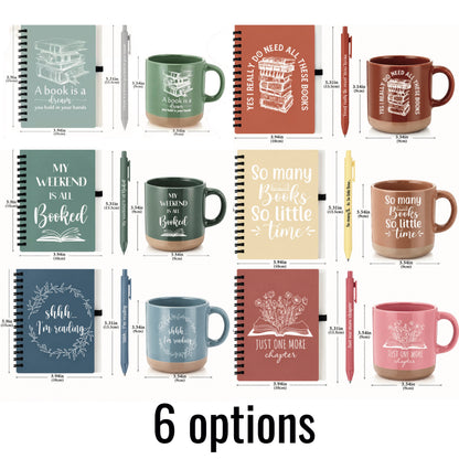 Bookish Gift Set — Mug, Journal, Pen & Bookmark | 6 Designs