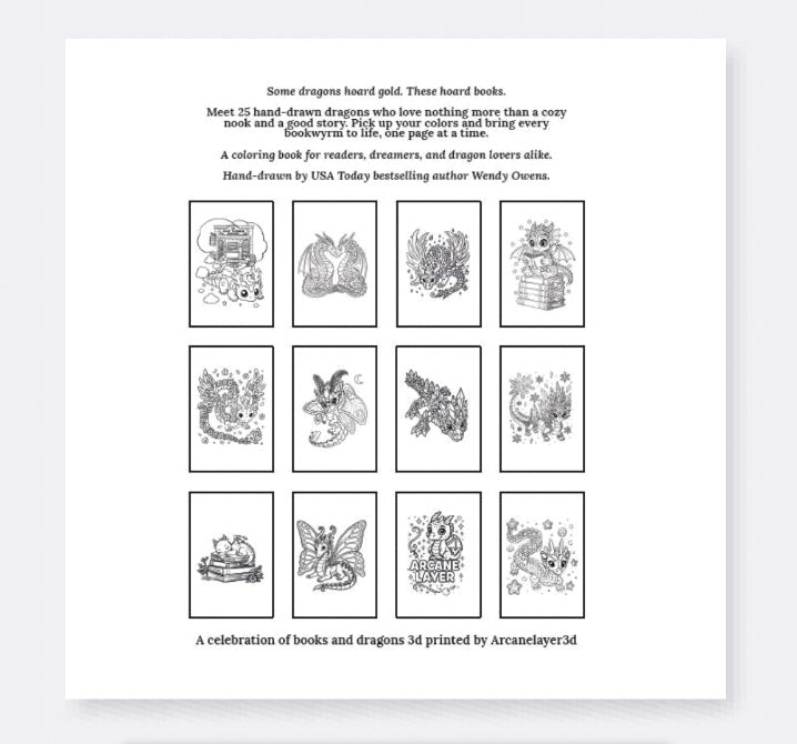 PRE-ORDER Early Bird Pricing - The Well-Read Dragon — A Coloring Book for Book Lovers & Dragon Lovers Alike