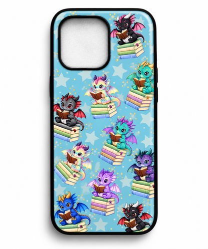 Book Dragons Phone Case| BookTok Aesthetic | Reader Gift | Wireless Charging Compatible | Designs by Wendy Owens  iPhone 13 through 17 Pro Max & Air and Samsung Galaxy and Pixel