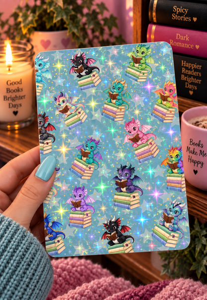 Basic 11th gen (2022) and Basic 12th gen (2024) Kindle Insert – Original Bookish Art by Wendy Owens | E-Reader Clear Case Insert | Matte or Holographic Stars