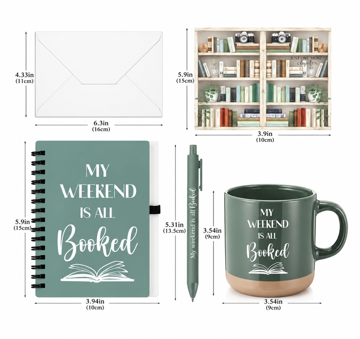 Bookish Gift Set — Mug, Journal, Pen & Bookmark | 6 Designs