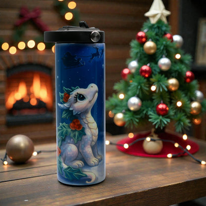 Emberly flip top 20 oz Tumbler with Straw - Stainless Steel - Drinkware Accessories - Wendy Owens Books