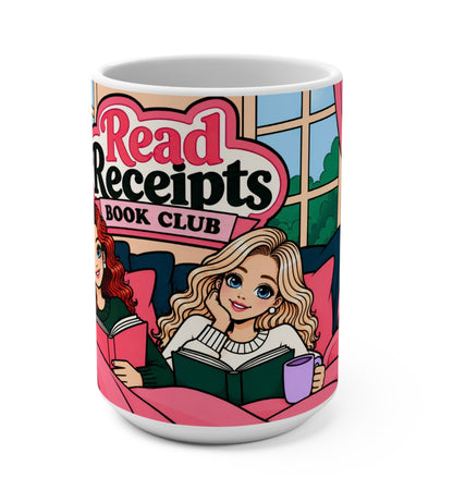 Read Receipts Book Club 15 oz Mug – Cozy Reading Wraparound Ceramic Mug