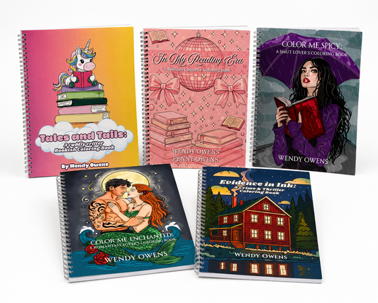 Bookish Coloring Books 8.5 x 11 Spiral Bound - several options