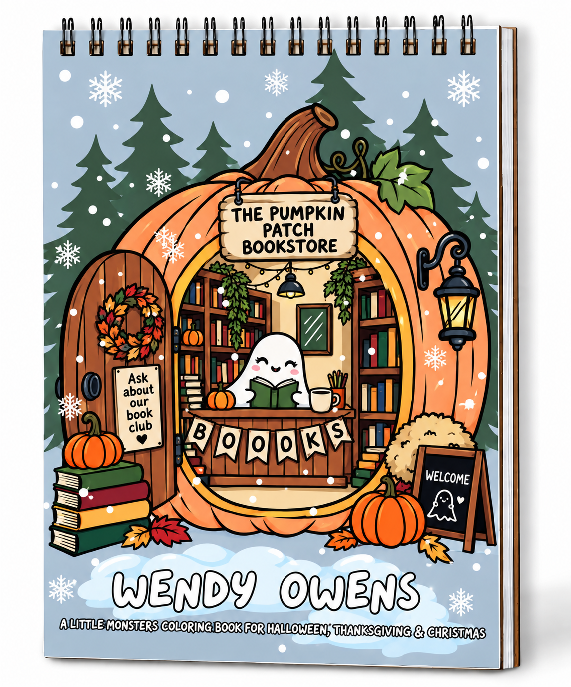 PRE-ORDER Ship date expected: September 25th The Pumpkin Patch Bookstore: A Little Monsters Coloring Book for Halloween, Thanksgiving & Christmas