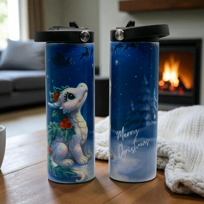 Emberly flip top 20 oz Tumbler with Straw - Stainless Steel - Drinkware Accessories - Wendy Owens Books