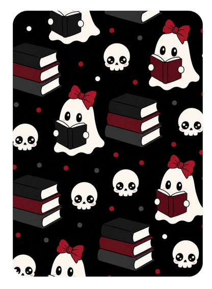 Ghost Pattern Kindle Insert – Original Bookish Art by Wendy Owens | E-Reader Clear Case Insert | Matte or Holographic Stars