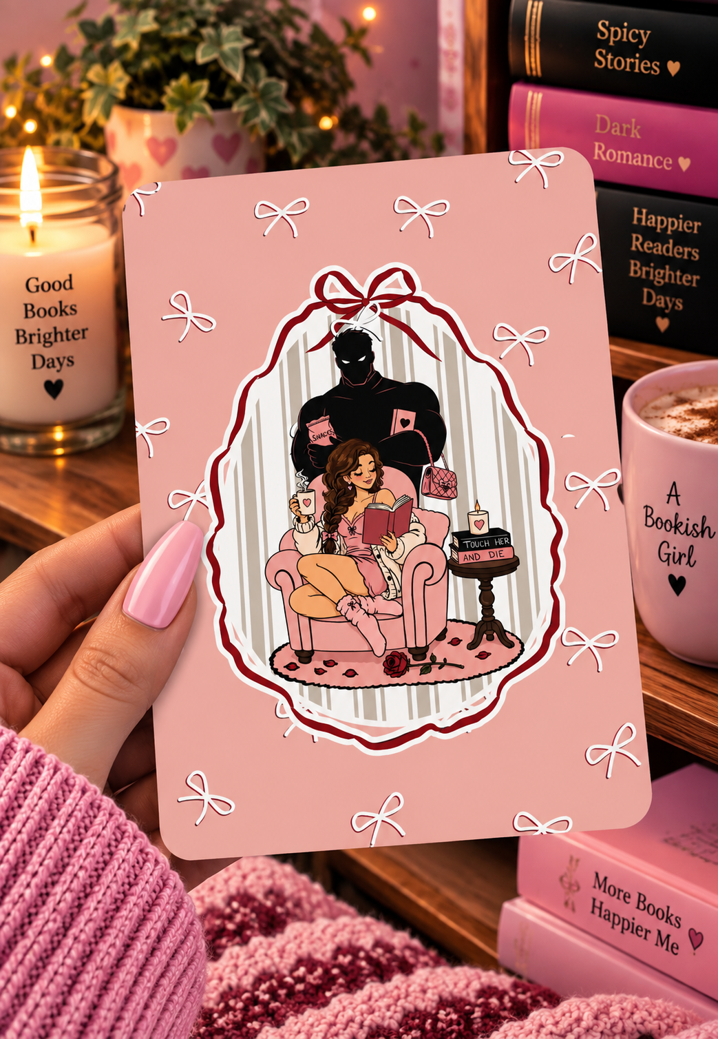 Basic 11th gen (2022) and Basic 12th gen (2024) Kindle Insert – Original Bookish Art by Wendy Owens | E-Reader Clear Case Insert | Matte or Holographic Stars