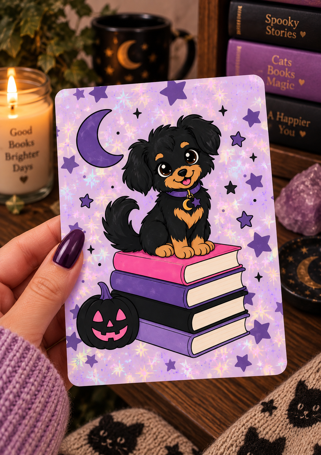 Basic 11th gen (2022) and Basic 12th gen (2024) Kindle Insert – Original Bookish Art by Wendy Owens | E-Reader Clear Case Insert | Matte or Holographic Stars