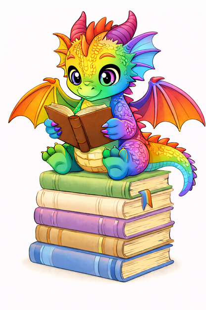 Book Dragon Canvas Totes - multiple options! Black bottom or color tote