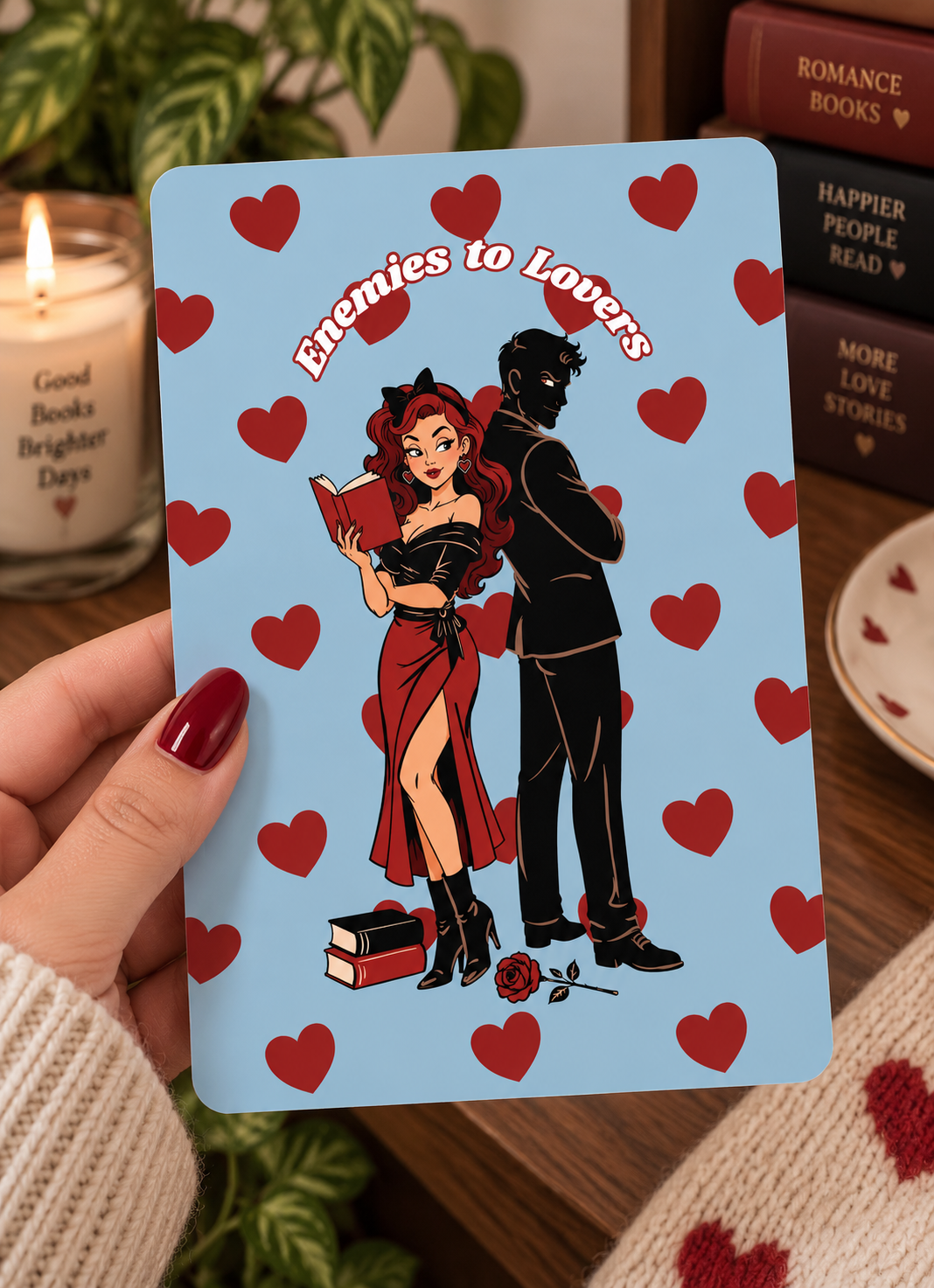 Basic 11th gen (2022) and Basic 12th gen (2024) Kindle Insert – Original Bookish Art by Wendy Owens | E-Reader Clear Case Insert | Matte or Holographic Stars