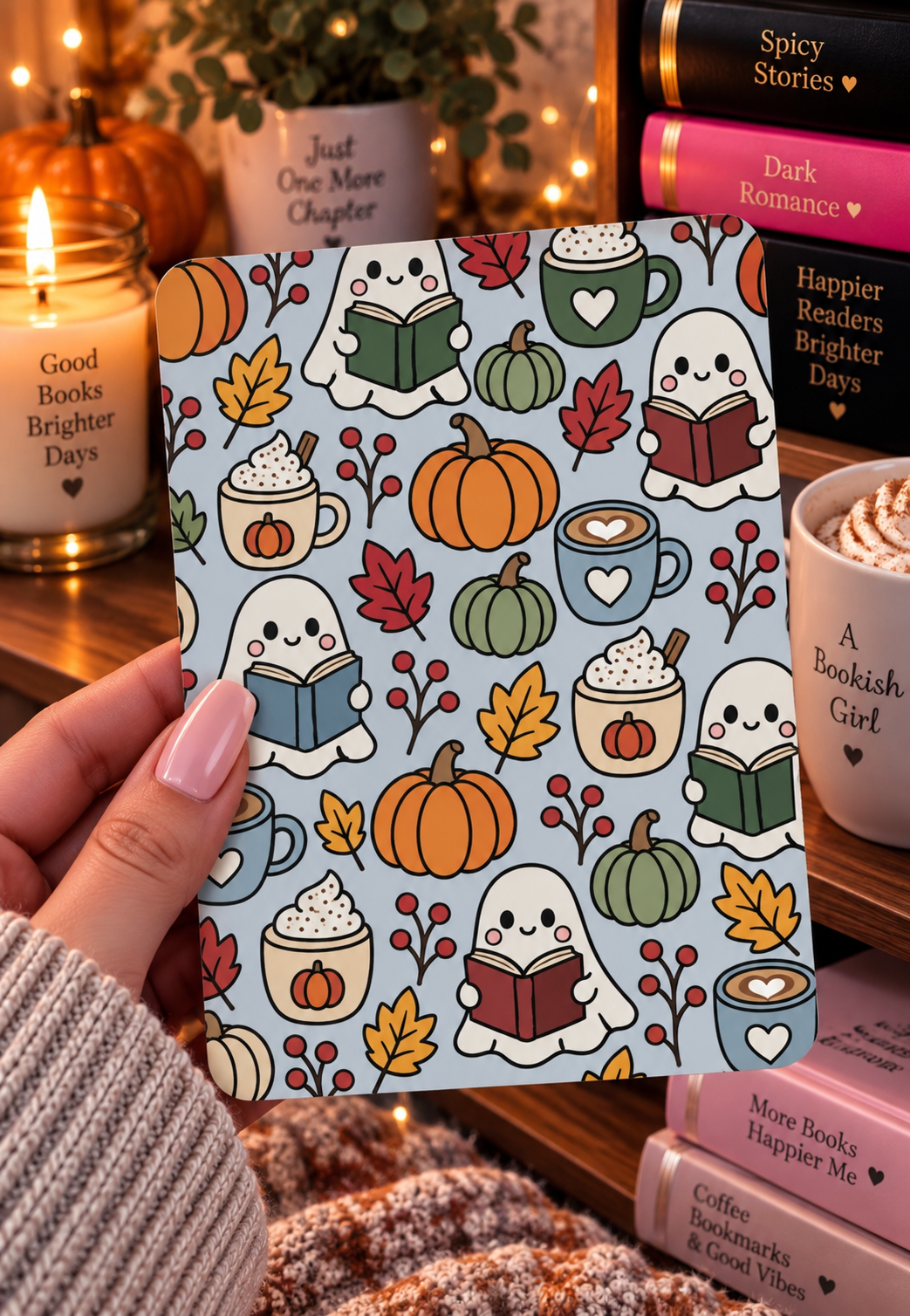 Basic 11th gen (2022) and Basic 12th gen (2024) Kindle Insert – Original Bookish Art by Wendy Owens | E-Reader Clear Case Insert | Matte or Holographic Stars
