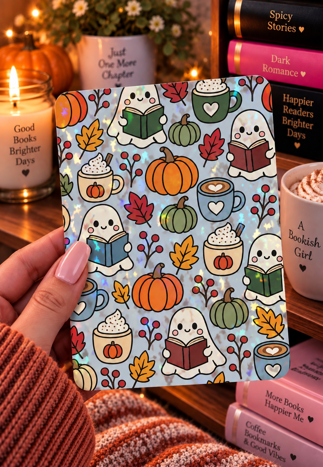 Basic 11th gen (2022) and Basic 12th gen (2024) Kindle Insert – Original Bookish Art by Wendy Owens | E-Reader Clear Case Insert | Matte or Holographic Stars