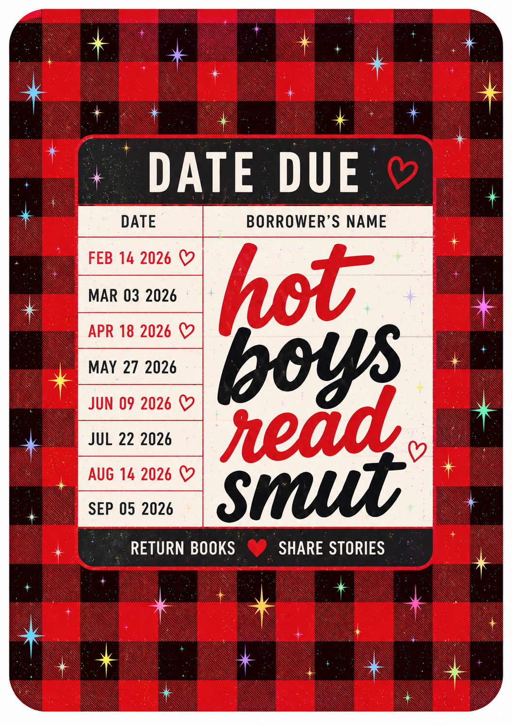 Hot Boys and Girls Kindle Insert – Original Bookish Art by Wendy Owens | E-Reader Clear Case Insert | Matte or Holographic Stars