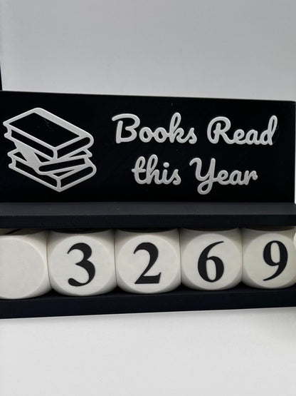 3D Printed Books Read This Year Tracker – Adjustable up to 999 Books, Multiple Colors