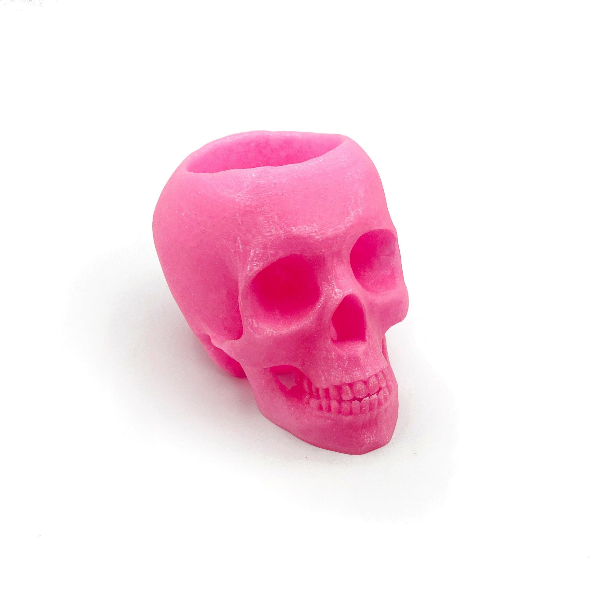 3D Printed Skull Pen Holder – Bookish Decor for Desk or Vanity | Fantasy-Inspired Organizer