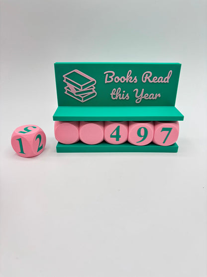3D Printed Books Read This Year Tracker – Adjustable up to 999 Books, Multiple Colors